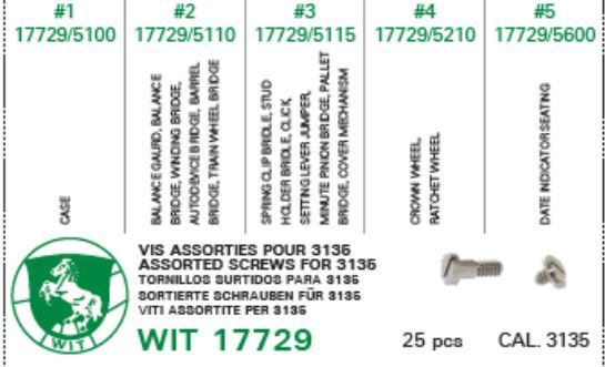 WIT 17729 3135 SCREWS 25 PCS