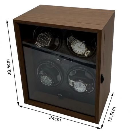 CAJA GIRATORIA / ROTOR 4 RELOJES CAJA DE MADERA
