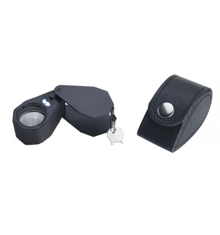 LUPA NEGRA 10X CON LUZ LED GEMOLOGIA
