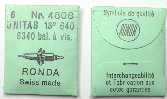 UNITAS 6340 #723 / 6 PCS bal. à vis.