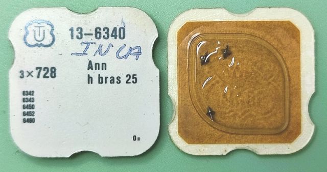 UNITAS 6340 #723/728 / 6 PCS Ann h bras 25 INCA