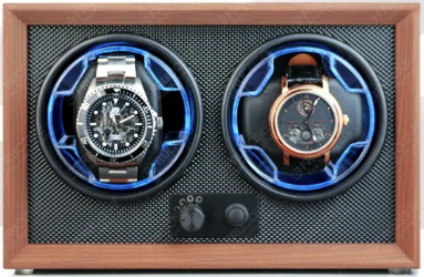 CAJA GIRATORIA / ROTOR 2 RELOJES CAJA DE MADERA