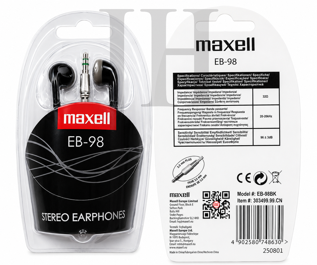 MAXELL EB-98 BLACK EAR BUD
