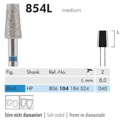 MEISINGER FRENTE NO DIAMANTADO CONICO 854L MEDIUM