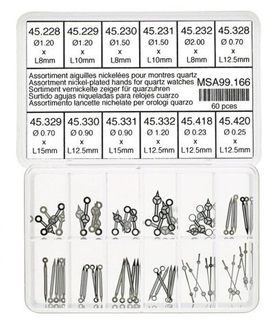 SURTIDO DE AGUJAS PARA RELOJES NICKEL 60 PCS