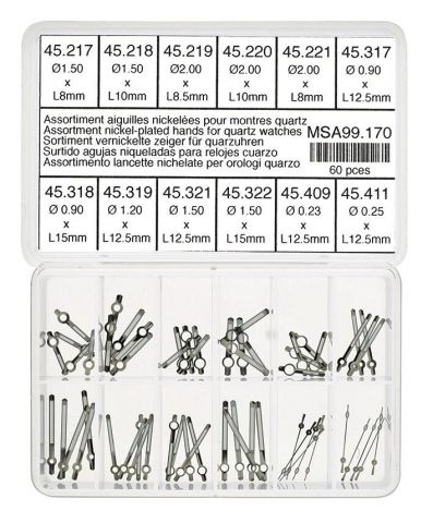 SURTIDO DE AGUJAS PARA RELOJES NICKEL 60 PCS