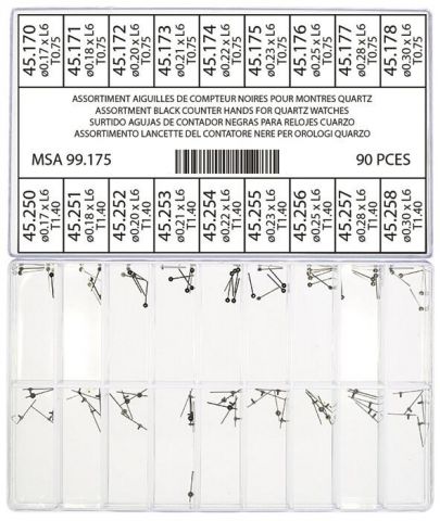 SURTIDO DE AGUJAS DE CONTADOR NEGRAS, 90 PCS