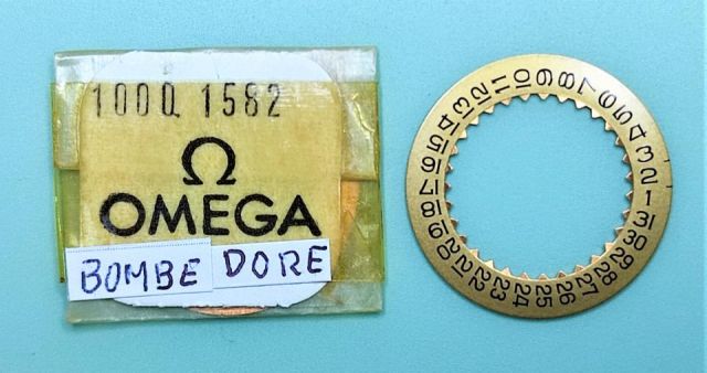 OMEGA 1000-1582 CALENDARIO FECHA BOMBÉ DORÉ