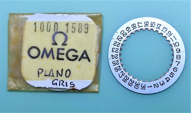 OMEGA 1000-1589 CALENDARIO FECHA PLANO GRIS