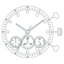 Mvt. Miyota JS50 12 1/2''' SC STOPWATCH CS 24H 30MIN Quartz (364 | SR621SW)