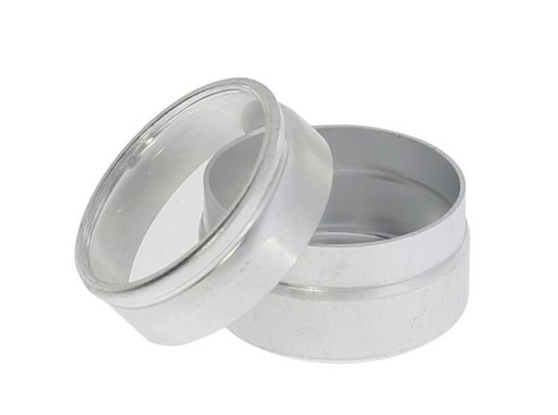 [MSA17810] CAJA DE ALUMINIO REDONDA (Ø33x16 mm), TAPA PLEXI