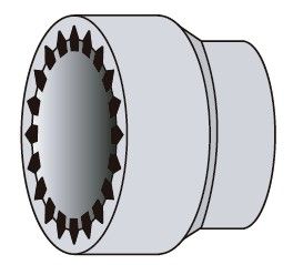 [MSA65.005] TUBO CORONAS ROSCADAS+JUNTA ØM1 4.40 / ØM2 3.00 mm