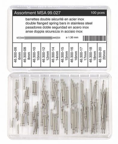 [MSA99.027] SURTIDO PASADORES DOBLE SEGURIDAD, INOX Ø 1.30 mm