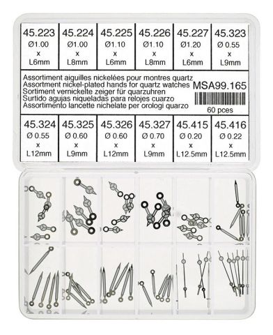 [MSA99.165] SURTIDO DE AGUJAS PARA RELOJES NICKEL 60 PCS