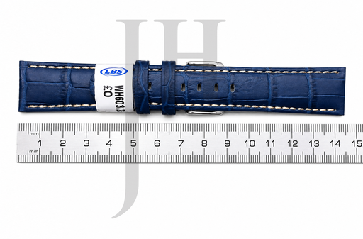 LBS WH603/20 - 20 mm Strap Padded Alligator Grain Blue